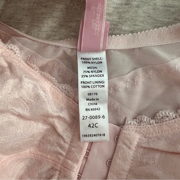 Plus Size Comfort Choice 42C Wireless Posture Support Bra Pink Front Clasp NWT - Picture 9 of 12